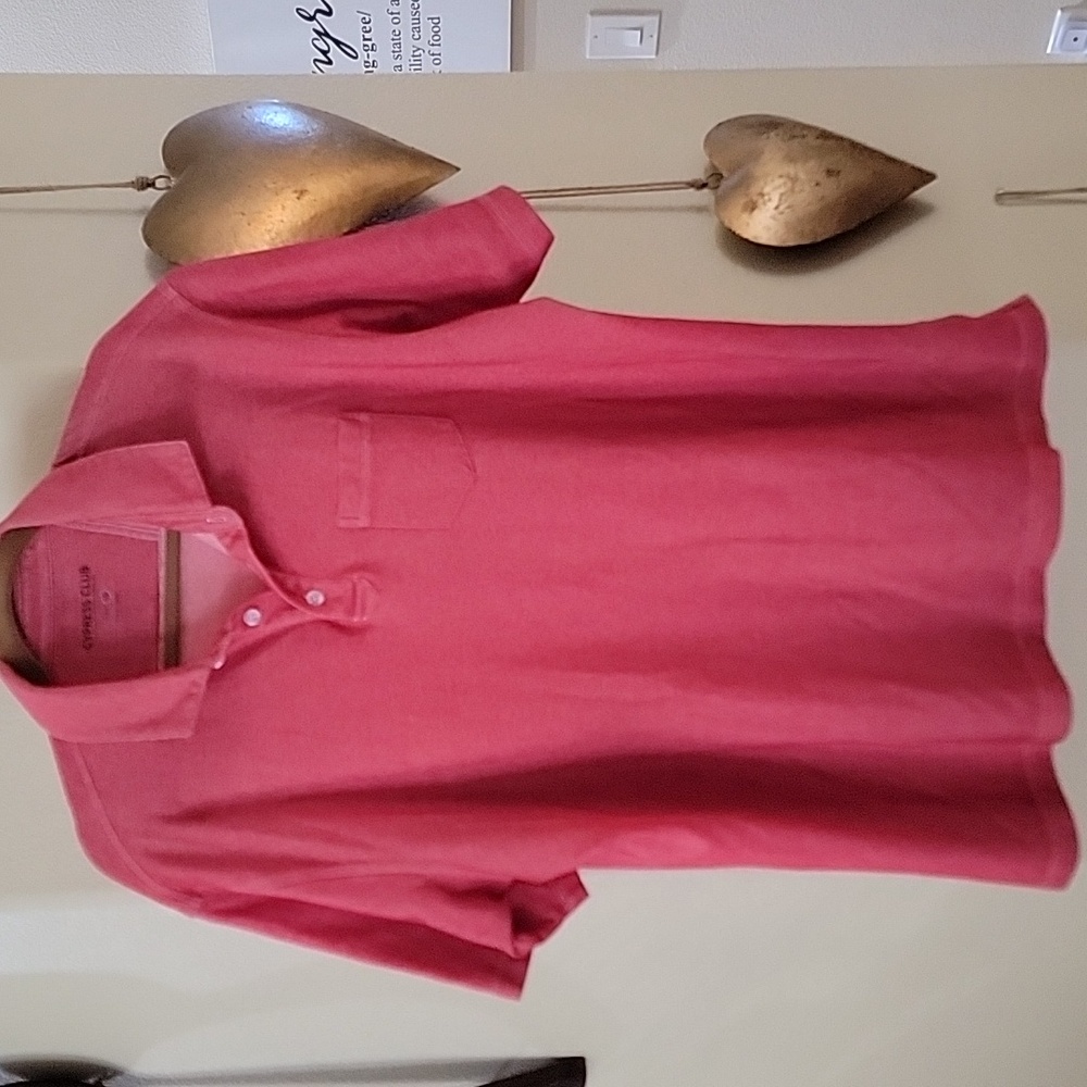 CYPRESS CLUB Men's Golf Short Sleeve Shirt Heathered Red size XXL
